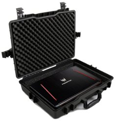 CASEMATIX - Waterproof Hard Case Fits up to 17" Inch Laptop - Black - Front_Zoom