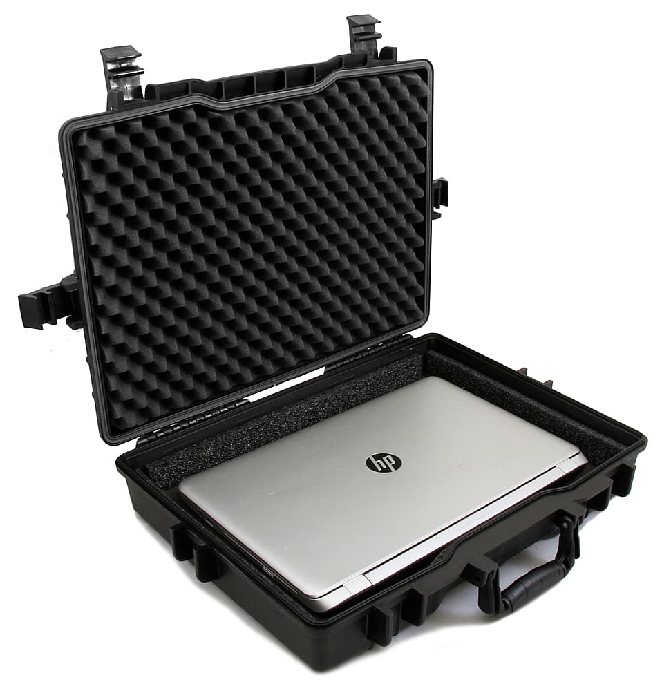 Front. CASEMATIX - Waterproof Hard Case Fits up to 15.6" Inch Laptop - Black.