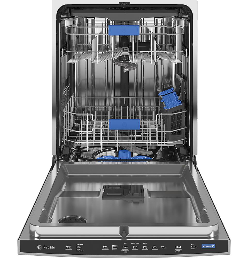 Alt View 12. GE Profile - Top Control Built-In Stainless Steel Tub Dishwasher with 3rd Rack and Microban, 42dBA - Stainless Steel.