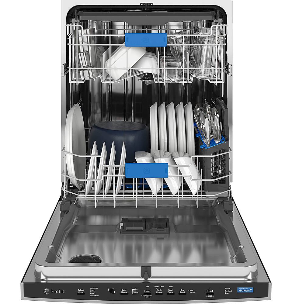 Alt View 13. GE Profile - Top Control Built-In Stainless Steel Tub Dishwasher with 3rd Rack and Microban, 42dBA - Stainless Steel.
