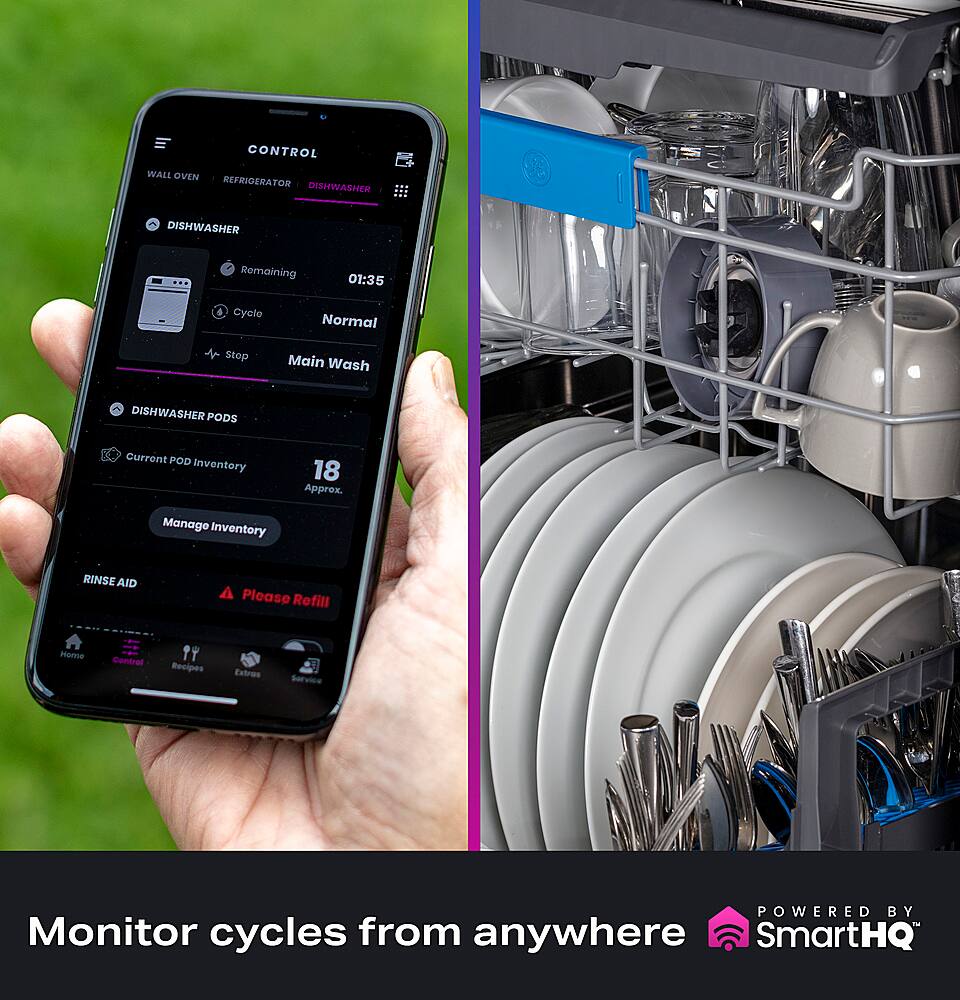 Alt View 25. GE Profile - Top Control Built-In Stainless Steel Tub Dishwasher with 3rd Rack and Microban, 42dBA - Stainless Steel.