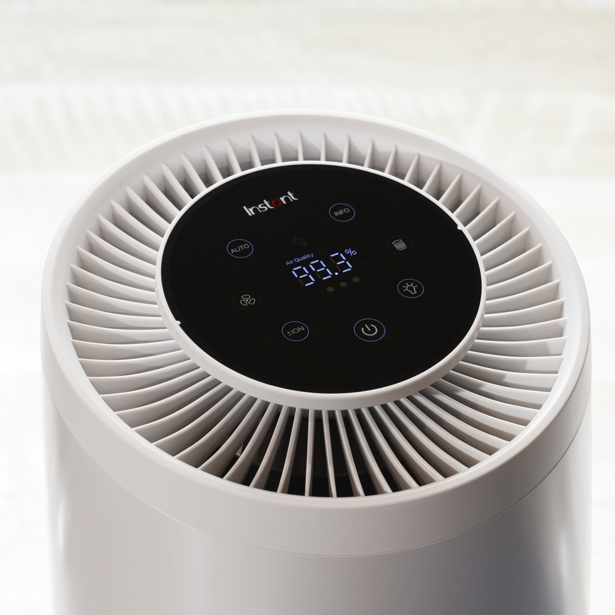 Left View: Instant HEPA Air Purifier for Medium Rooms Removes 99.9% of Dust, Smoke, & Pollen with Plasma Ion Technology - Pearl