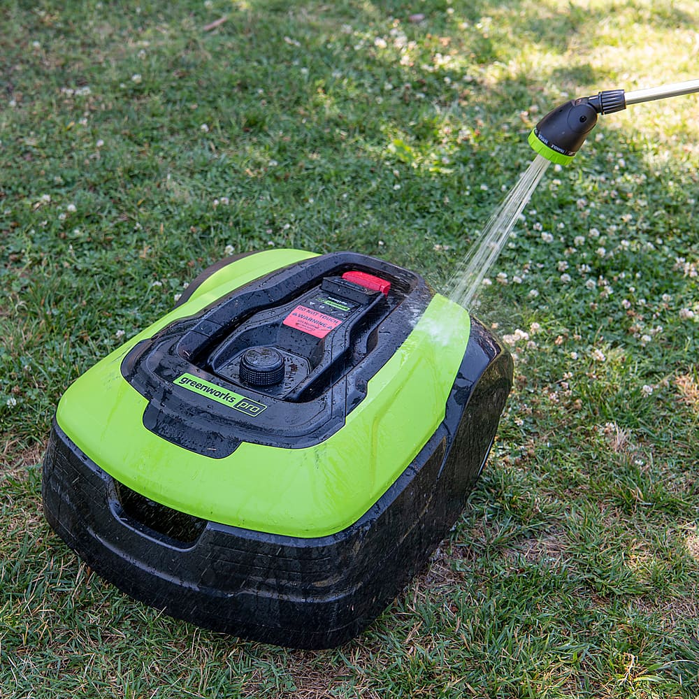 Alt View 24. Greenworks - Optimow Robotic Lawn Mower - Green.