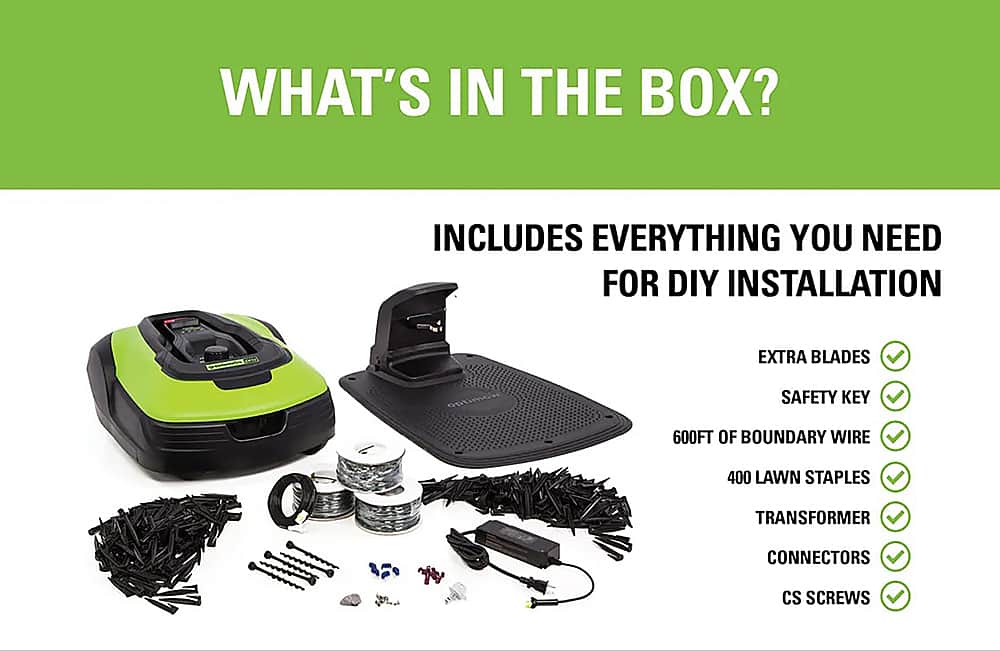 Alt View 11. Greenworks - Optimow Robotic Lawn Mower - Green.