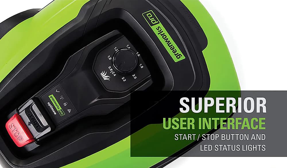 Alt View 13. Greenworks - Optimow Robotic Lawn Mower - Green.
