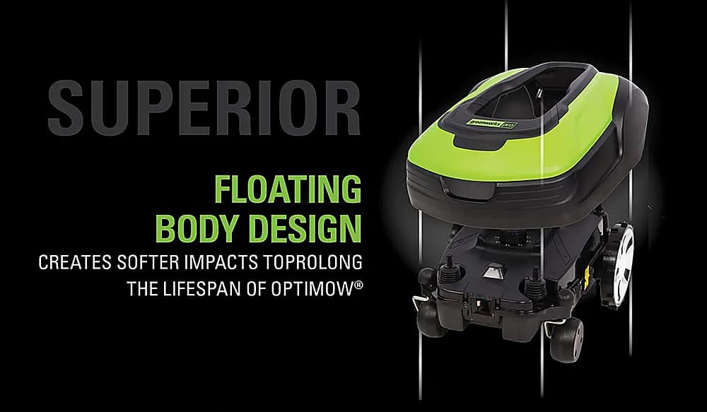 Alt View 14. Greenworks - Optimow Robotic Lawn Mower - Green.