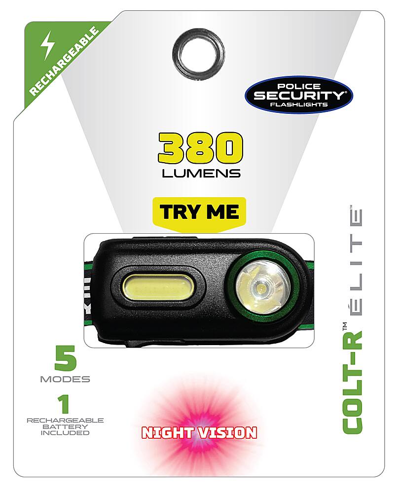 Angle View: Police Security - Colt-R 250 Lumens Rechargeable Headlamp