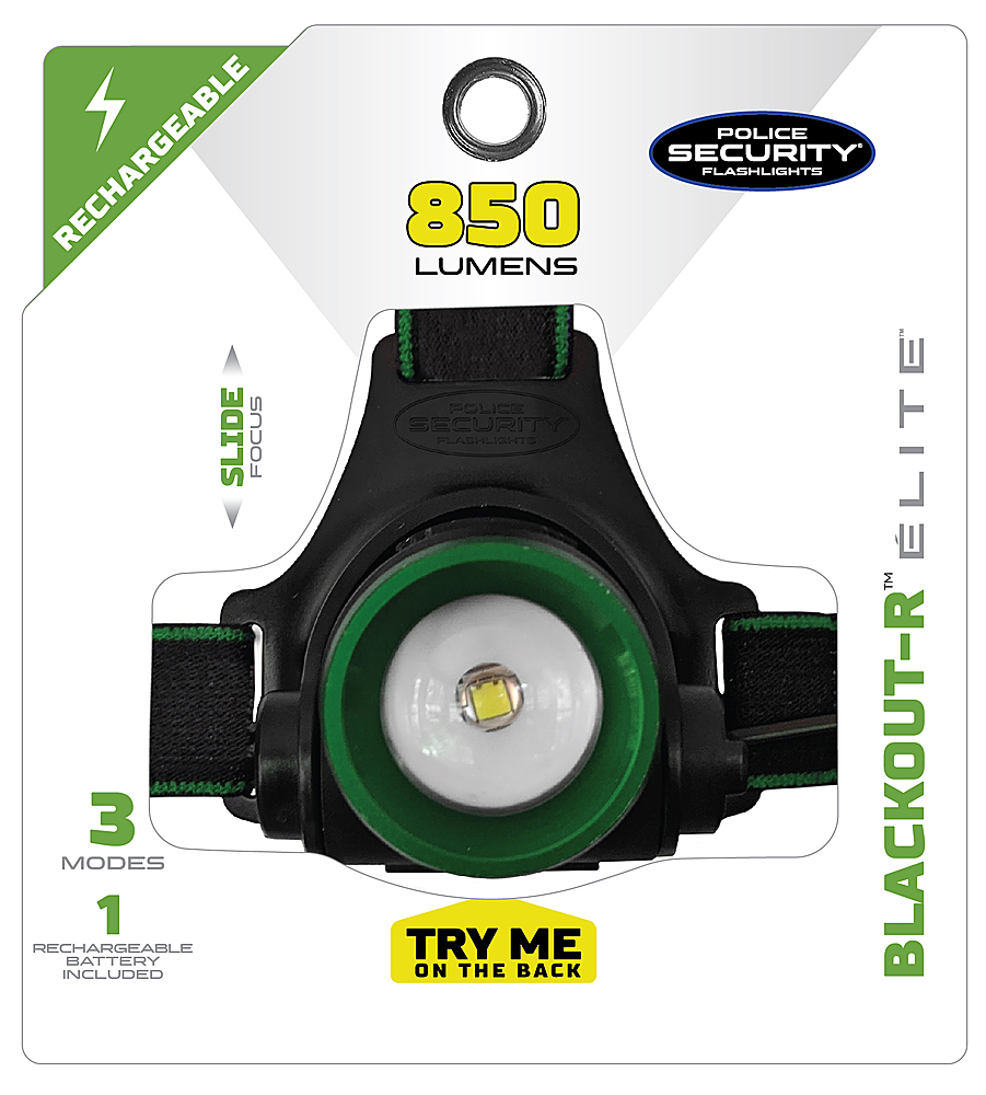 Police Security Blackout-R Rechargeable Headlamp Black/Green 98730 Best  Buy