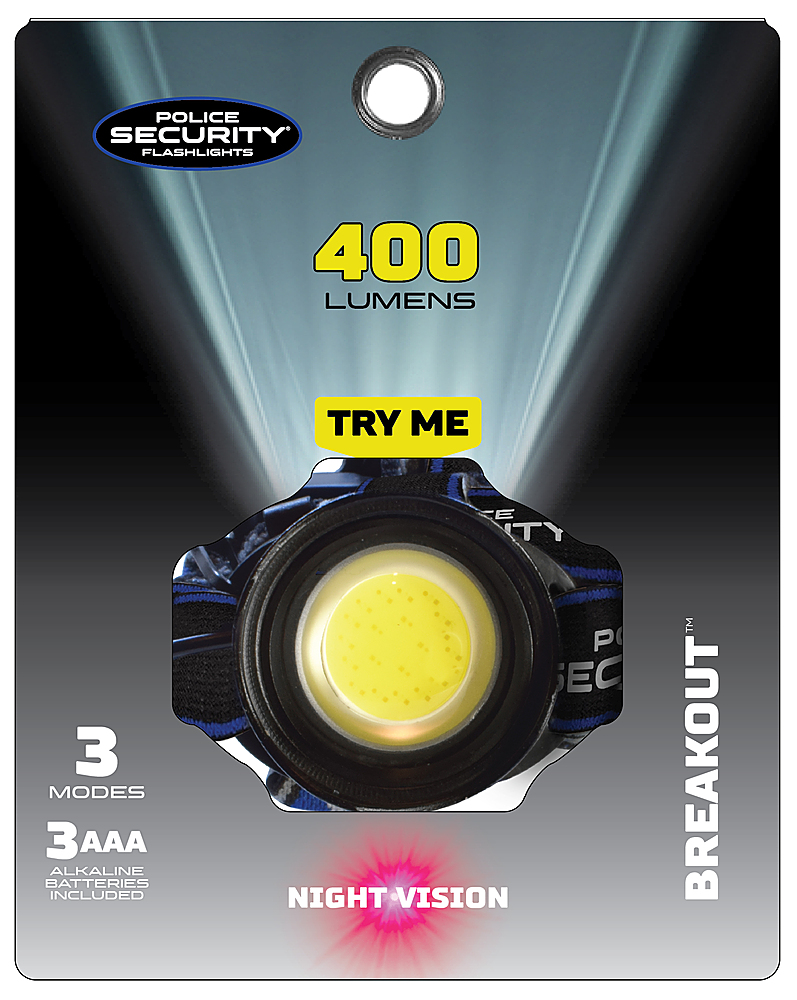 Angle View: Police Security - Breakout 400 Lumen Headlamp - Black