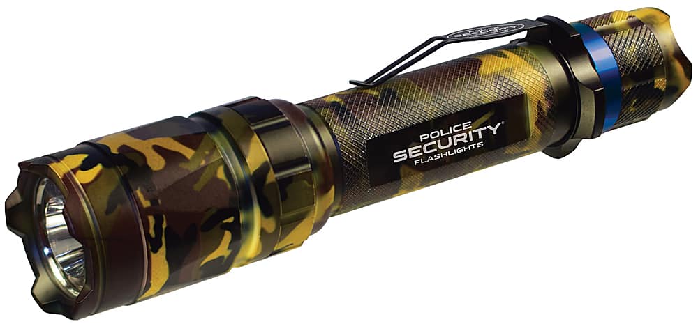 Front. Police Security - Trac Tact 350 Lumen Flashlight with 395 Nm UV - Camo.
