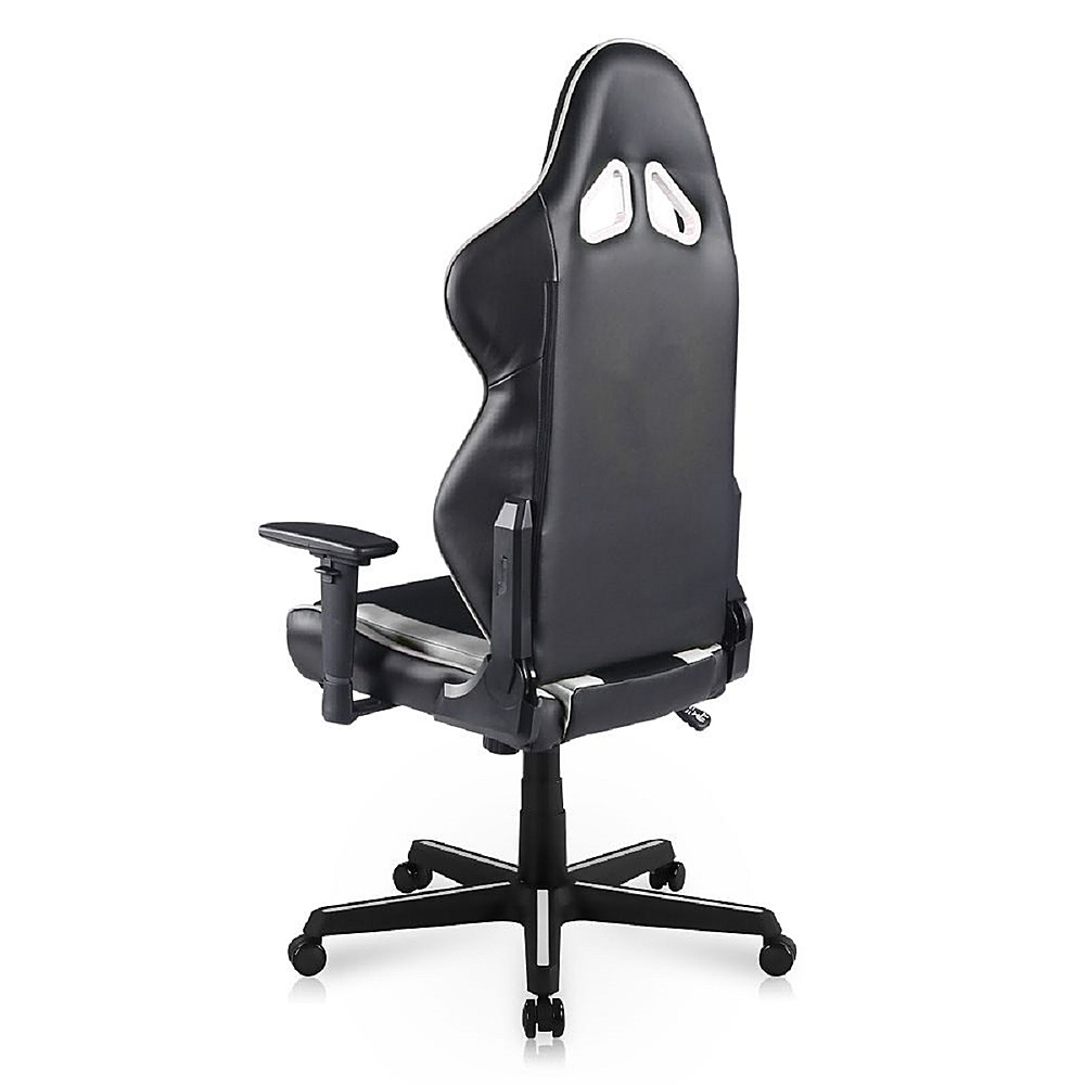 Left View: DXRacer - Racing Series Ergonomic Gaming Chair - Mesh/PVC Leather - White