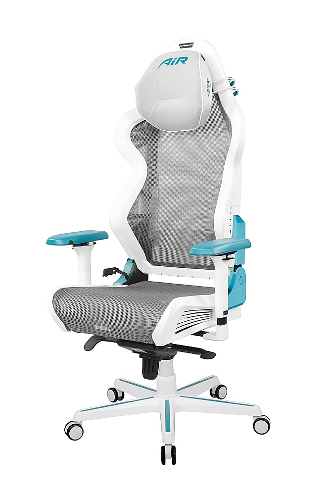 Angle View: DXRacer - Air Series Ergonomic Gaming Chair - White & Cyan