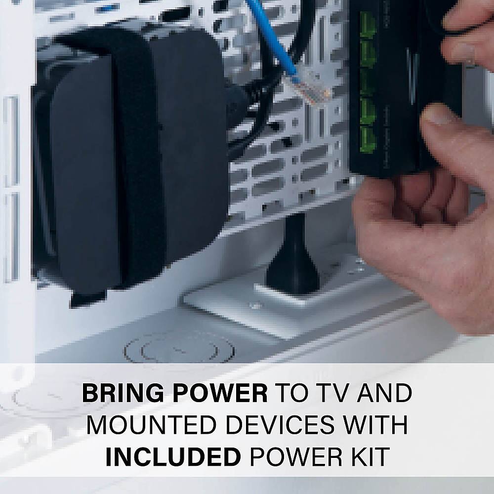 Bring power to TV and mounted devices with included power kit.
