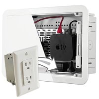 Sanus - TV Media In-Wall Box W/ Power Supply Kit - 9" - White - Left_Zoom