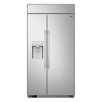 LG - STUDIO 25.6 Cu. Ft. Side-by-Side Built-In Smart Refrigerator with Tall Ice and Water Dispenser - Stainless steel - Front_Zoom