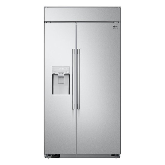 Front Zoom. LG - STUDIO 25.6 Cu. Ft. Side-by-Side Built-In Smart Refrigerator with Tall Ice and Water Dispenser - Stainless steel.