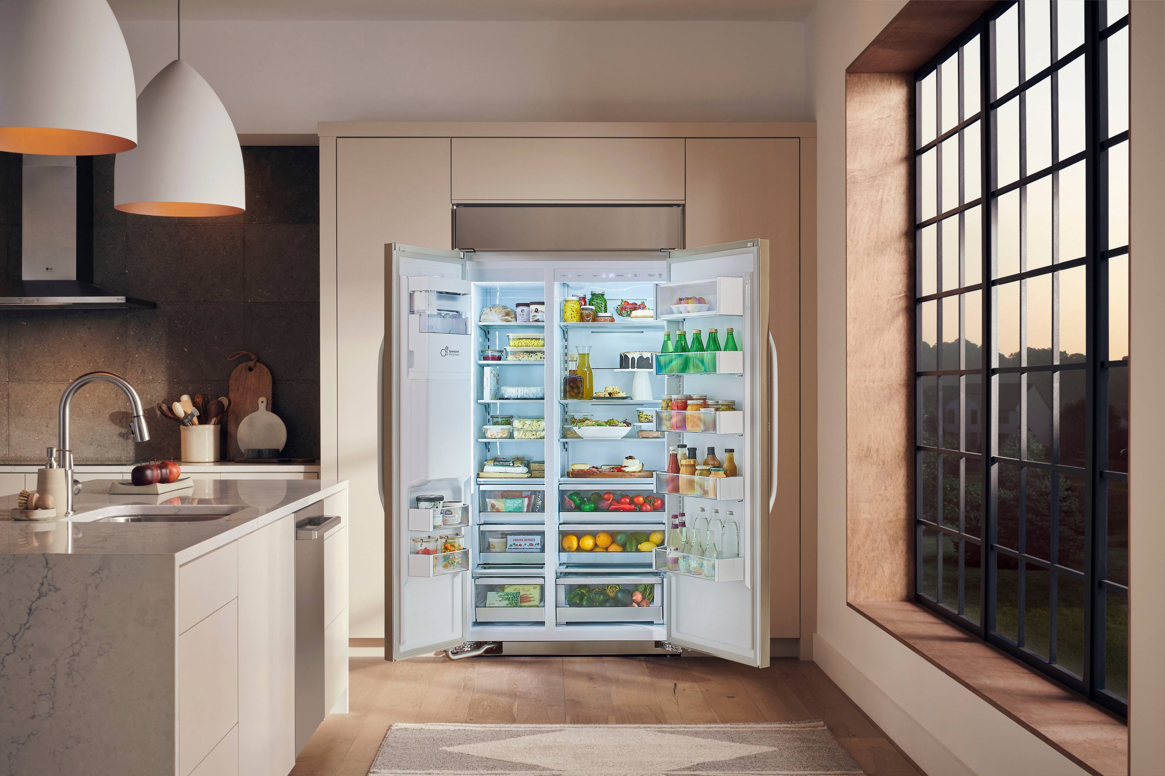 Alt View 25. LG - STUDIO 25.6 Cu. Ft. Side-by-Side Built-In Smart Refrigerator with Tall Ice and Water Dispenser - Stainless Steel.