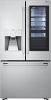 LG - STUDIO 23.5 Cu. Ft. French Door Counter-Depth Smart Refrigerator with Craft Ice - Stainless steel - Front_Zoom
