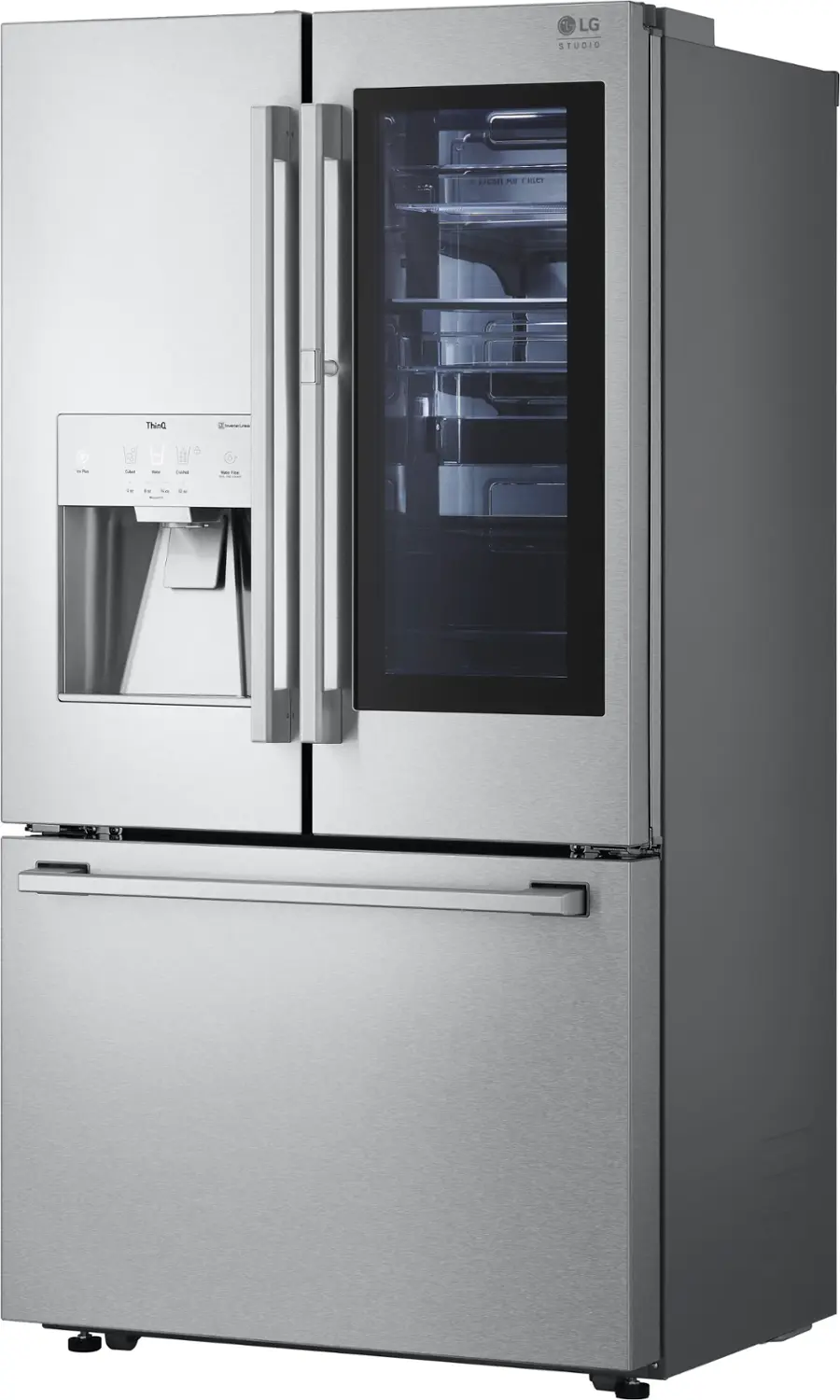 Alt View 12. LG - STUDIO 23.5 Cu. Ft. French Door-in-Door Counter-Depth Smart Refrigerator with Craft Ice - PrintProof Stainless Steel.