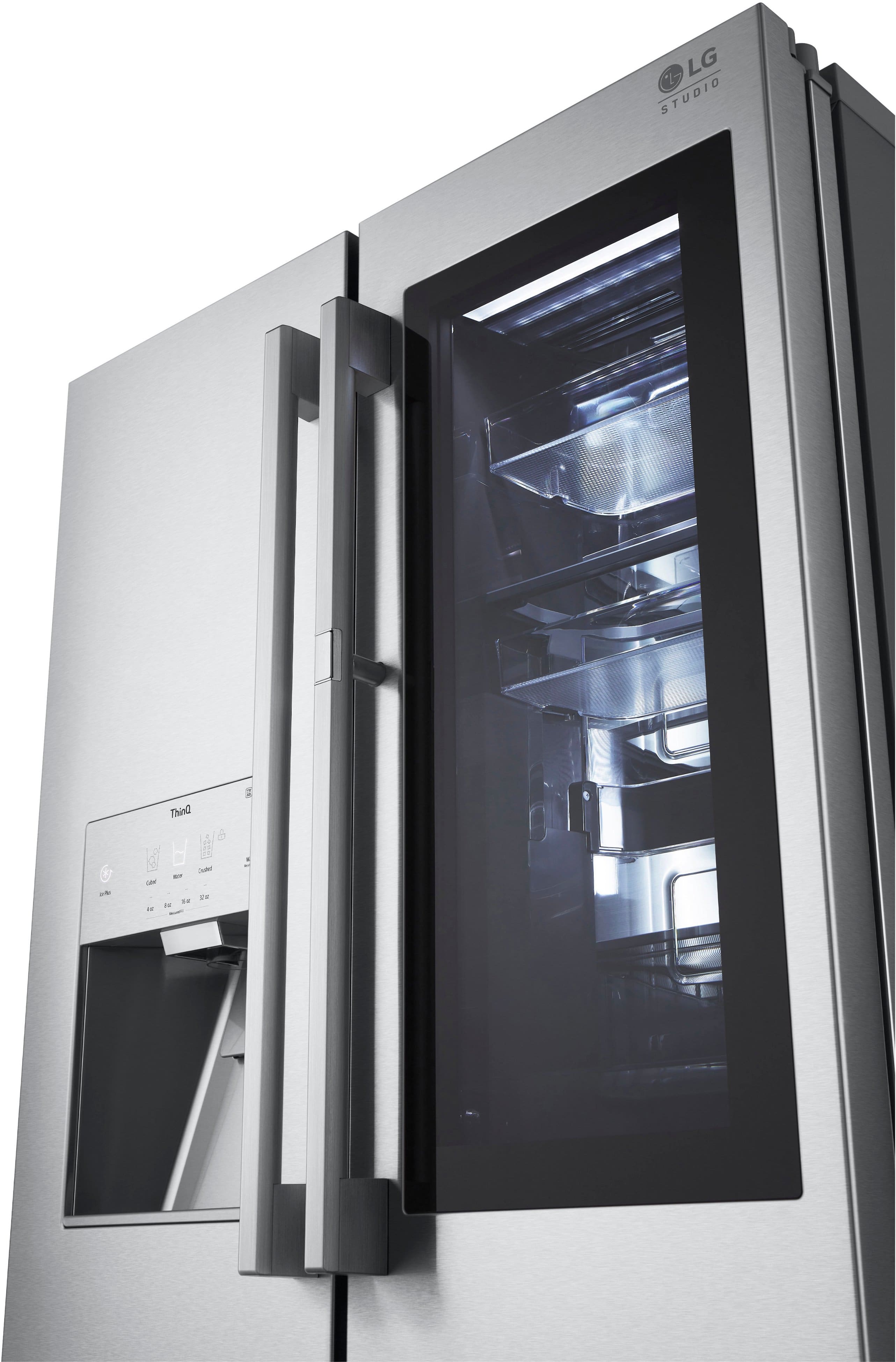 Alt View 14. LG - STUDIO 23.5 Cu. Ft. French Door-in-Door Counter-Depth Smart Refrigerator with Craft Ice - PrintProof Stainless Steel.