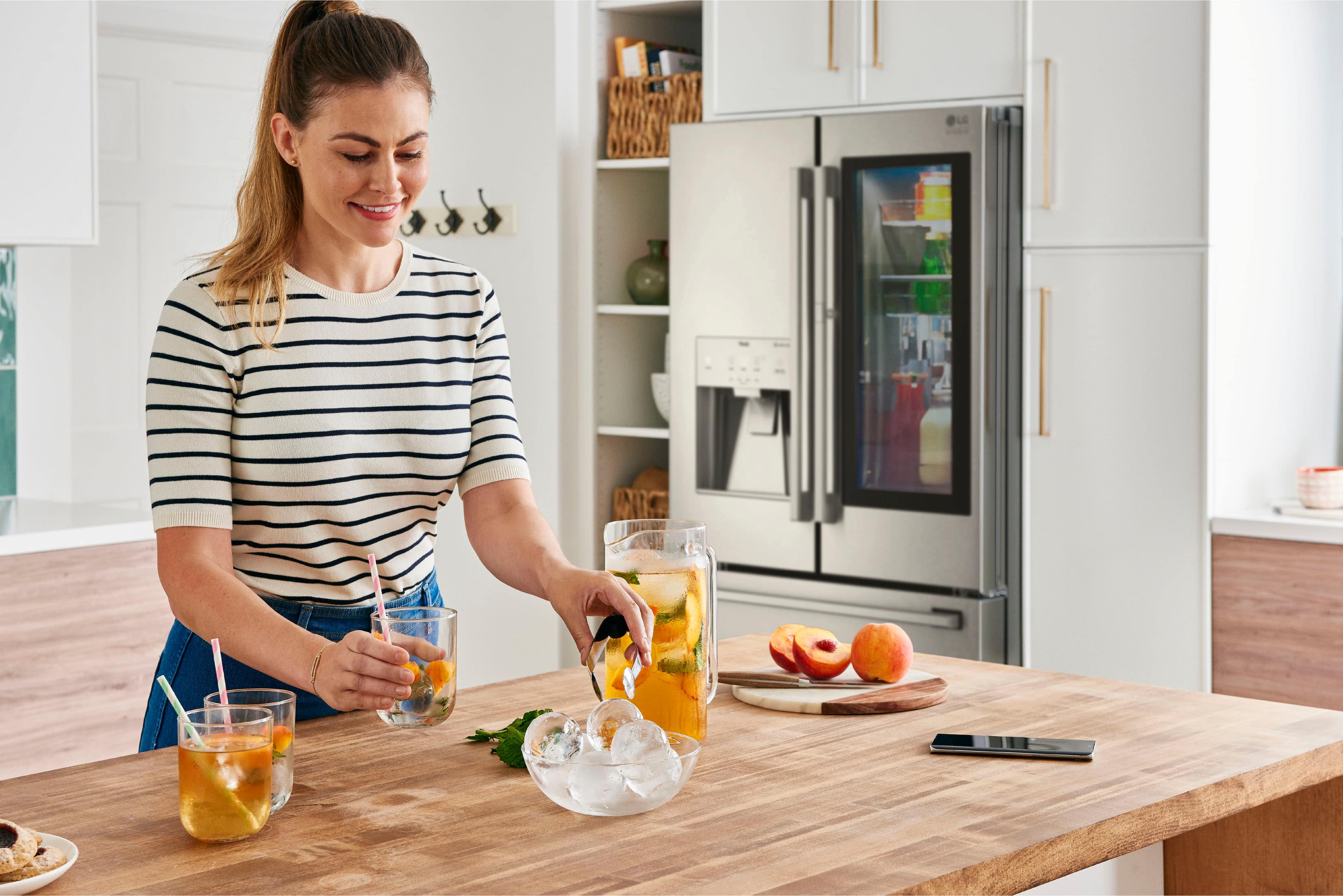 Alt View 22. LG - STUDIO 23.5 Cu. Ft. French Door-in-Door Counter-Depth Smart Refrigerator with Craft Ice - PrintProof Stainless Steel.