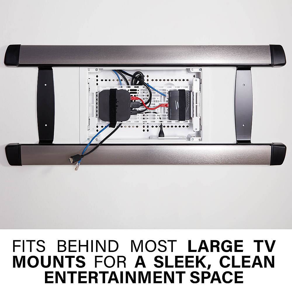 Fits behind most large TV mounts for a sleek, clean entertainment space.