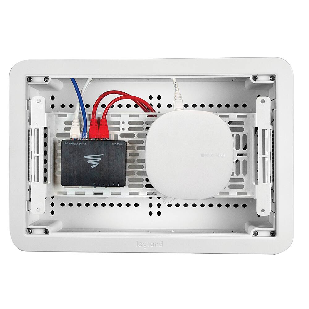 Alt View 1. Sanus - TV Media In-Wall Box - 9" - White.