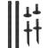 Angle. Excello Global Products - Bistro String Light Pole - 2 Pack - Extends to 10 Feet - Universal Mounting Options - Black.