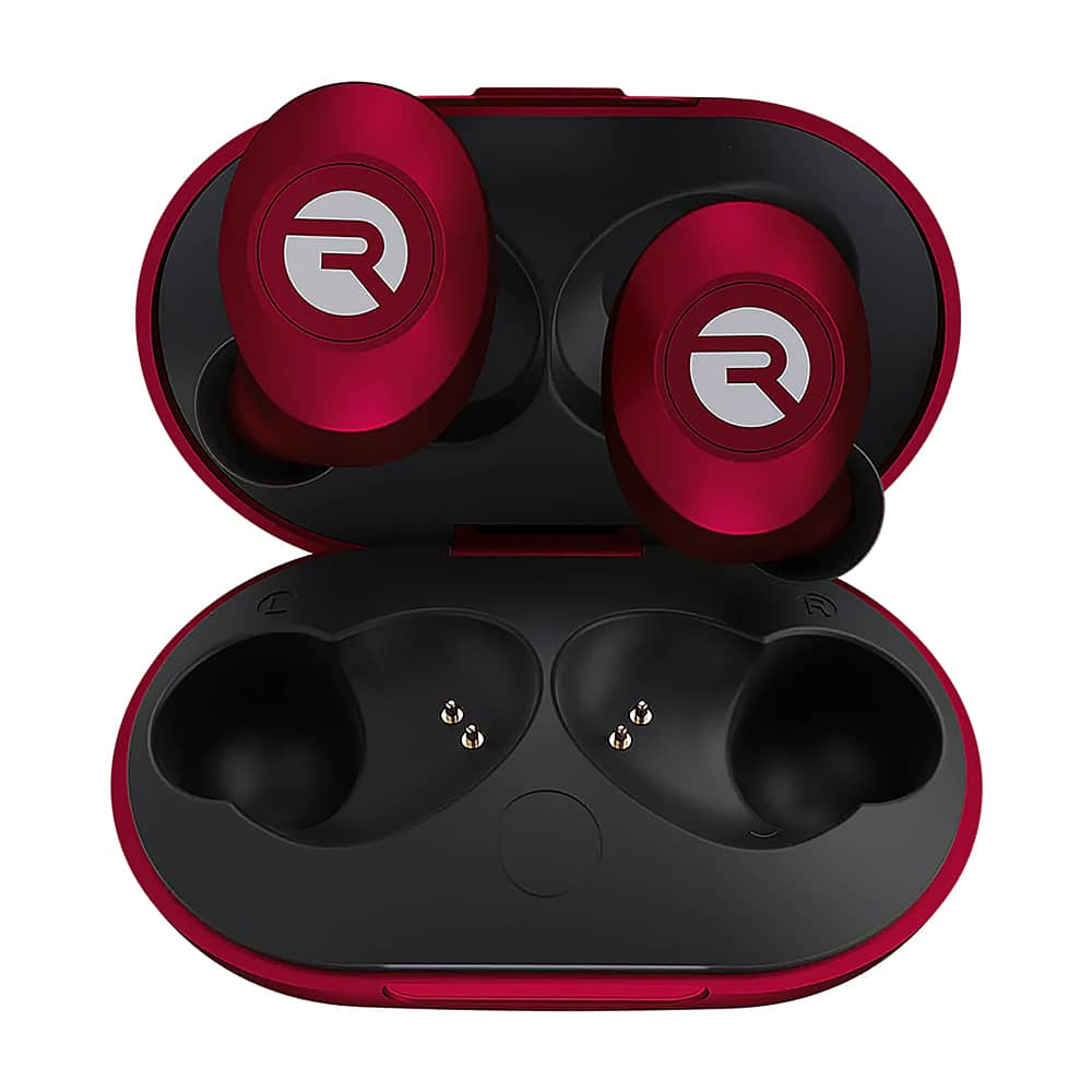 Best Buy Raycon The Everyday In Ear True Wireless Stereo Bluetooth Earbuds and Charging Case Flare Red RBE725 21E RED