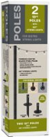 Excello Global Products - Bistro String Light Poles - 2 Pack - Extends to 10 Feet - 50 Feet of String Lights Included - Black - Front_Zoom