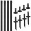 Angle. Excello Global Products - Bistro String Light Poles - 4 Pack - Extends to 10 Feet - Universal Mounting Options - Black.