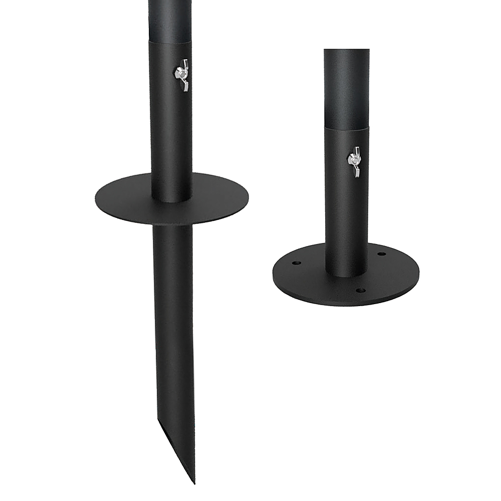Left View: Excello Global Products - Bistro String Light Poles - 4 Pack - Extends to 10 Feet - 100 Feet of String Lights Included - Black