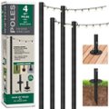 Alt View Zoom 11. Excello Global Products - Bistro String Light Poles - 4 Pack - Extends to 10 Feet - 100 Feet of String Lights Included - Black.