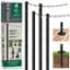 Alt View 11. Excello Global Products - Bistro String Light Poles - 4 Pack - Extends to 10 Feet - 100 Feet of String Lights Included - Black.