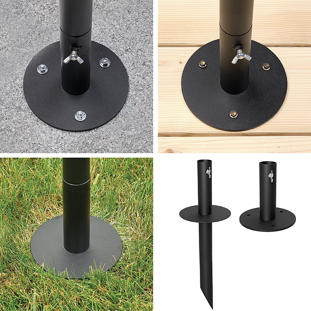 Alt View 19. Excello Global Products - Bistro String Light Poles - 4 Pack - Extends to 10 Feet - 100 Feet of String Lights Included - Black.