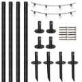 Alt View Zoom 20. Excello Global Products - Bistro String Light Poles - 4 Pack - Extends to 10 Feet - 100 Feet of String Lights Included - Black.