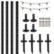 Alt View Zoom 20. Excello Global Products - Bistro String Light Poles - 4 Pack - Extends to 10 Feet - 100 Feet of String Lights Included - Black.