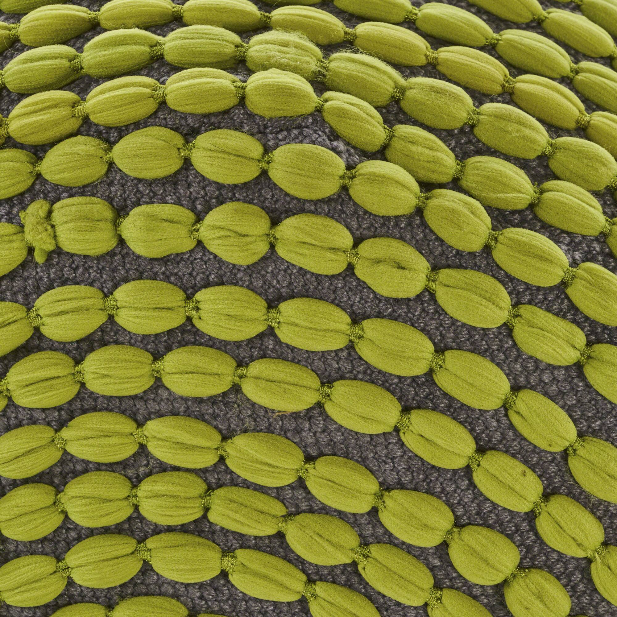 Alt View 1. GOODSILO - Water Resistant Handcrafted Cylindrical Pouf Ottoman for Indoor Use - Green.