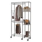 Front. TRINITY - EcoStorage 41x14x76 Rolling Closet Organizer Chrome - Chrome.