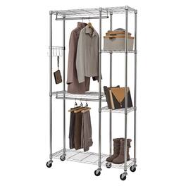 TRINITY - EcoStorage 41x14x76 Rolling Closet Organizer - Chrome