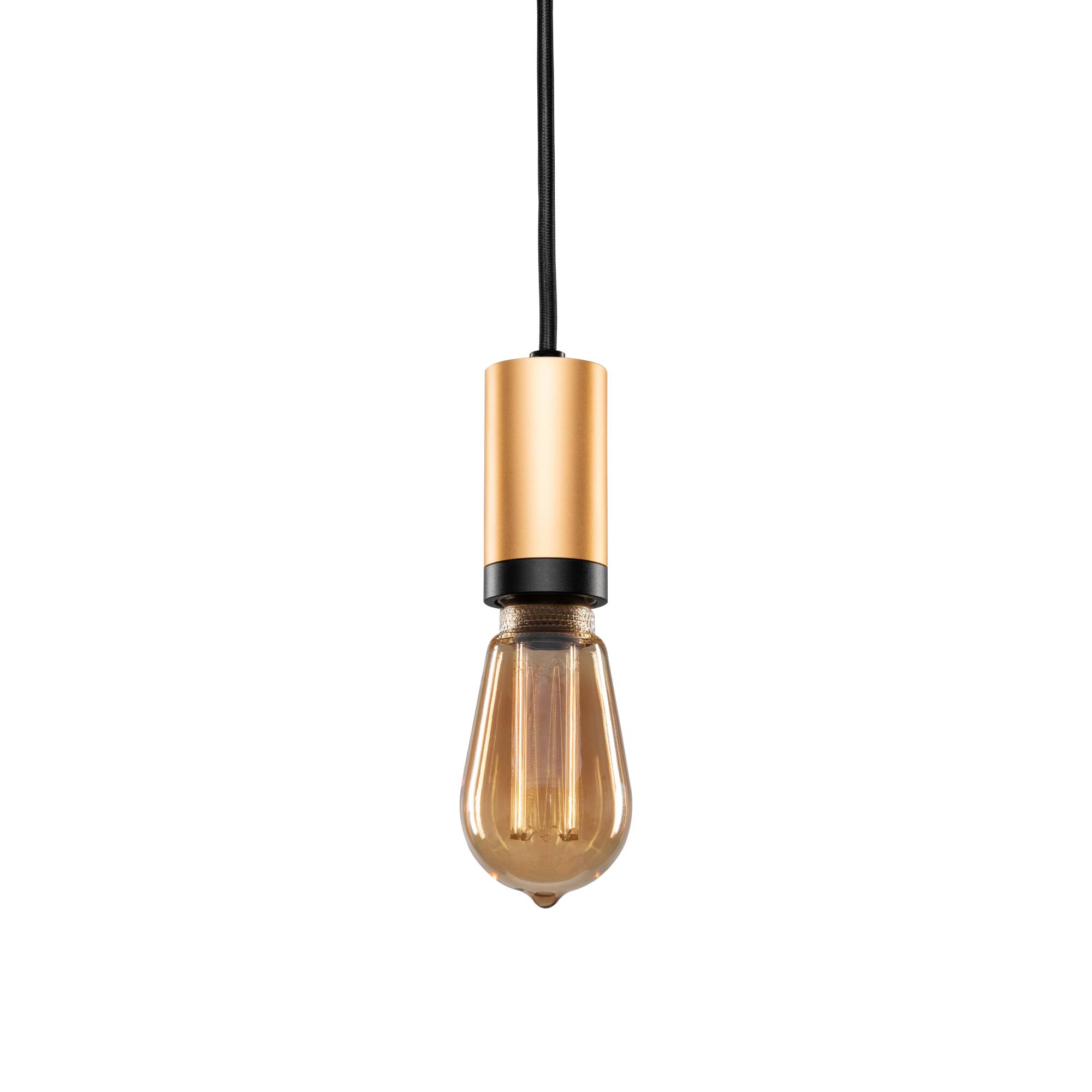 Alt View 2. Next Glow - DIY Vintage Pendant Light Cord Kit with Switch & Plug (Up to 10ft) - Brass, Black.