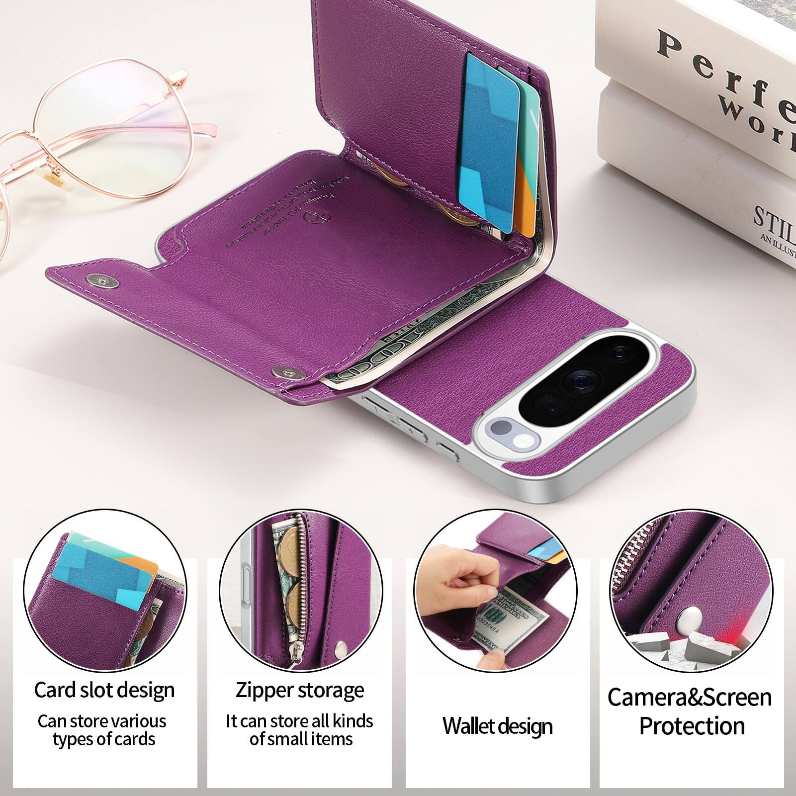 UTM Tim FU Premgua THICKEN I 701239 00

Perfe Worl STIL ANILLUST

Card slot design Can store various types of cards

Zipper storage It can store all kinds of small items

Camera&Screen Wallet design Protection