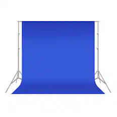 Front. Neewer - 6x9ft Collapsible Blue Polyester Photo Backdrop, for Studio/Video/TV, Backdrop ONLY.