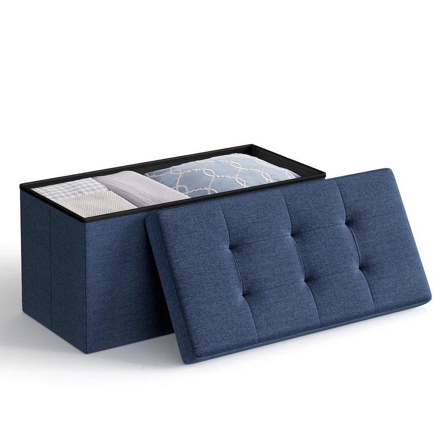 Songmics Home 76 cm Folding Storage Ottoman Bench, Ottoman Foot Rest ...