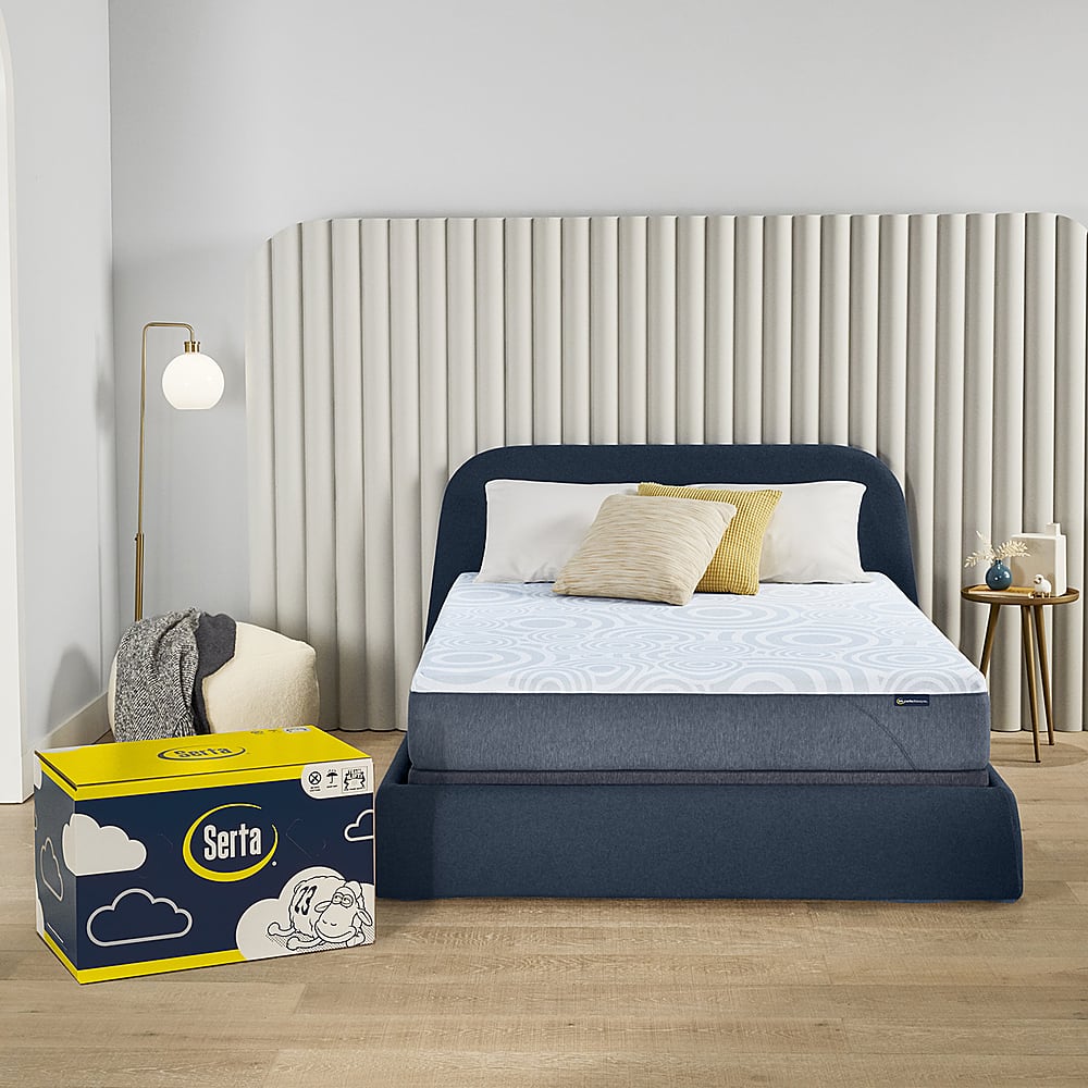 Angle View: Serta - Perfect Sleeper Nestled Night 10” Medium Firm Gel Memory Foam Mattress-in-a-box