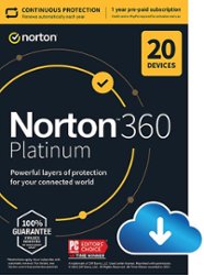 Norton - 360 Platinum (20-Device) (1-Year Subscription with Auto Renewal) - Android, Mac OS, Windows, Apple iOS [Digital] - Front_Zoom