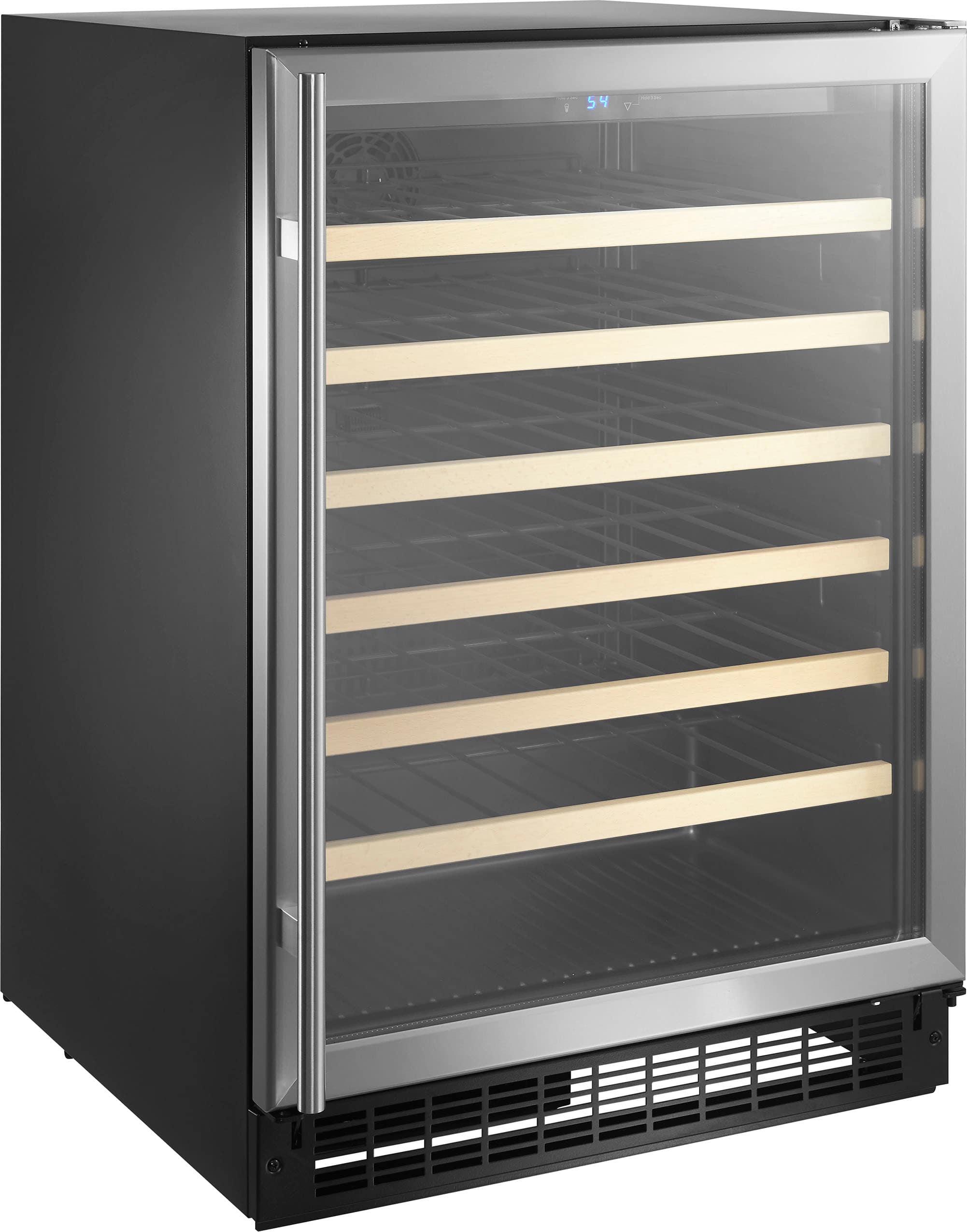 Angle. Insignia™ - 61-Bottle Wine Cooler - Stainless steel.