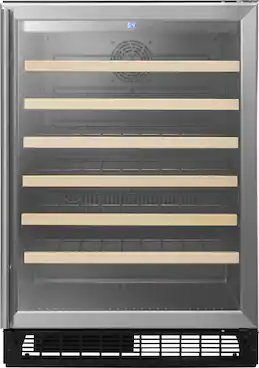 Front. Insignia™ - 61-Bottle Wine Cooler - Stainless steel.