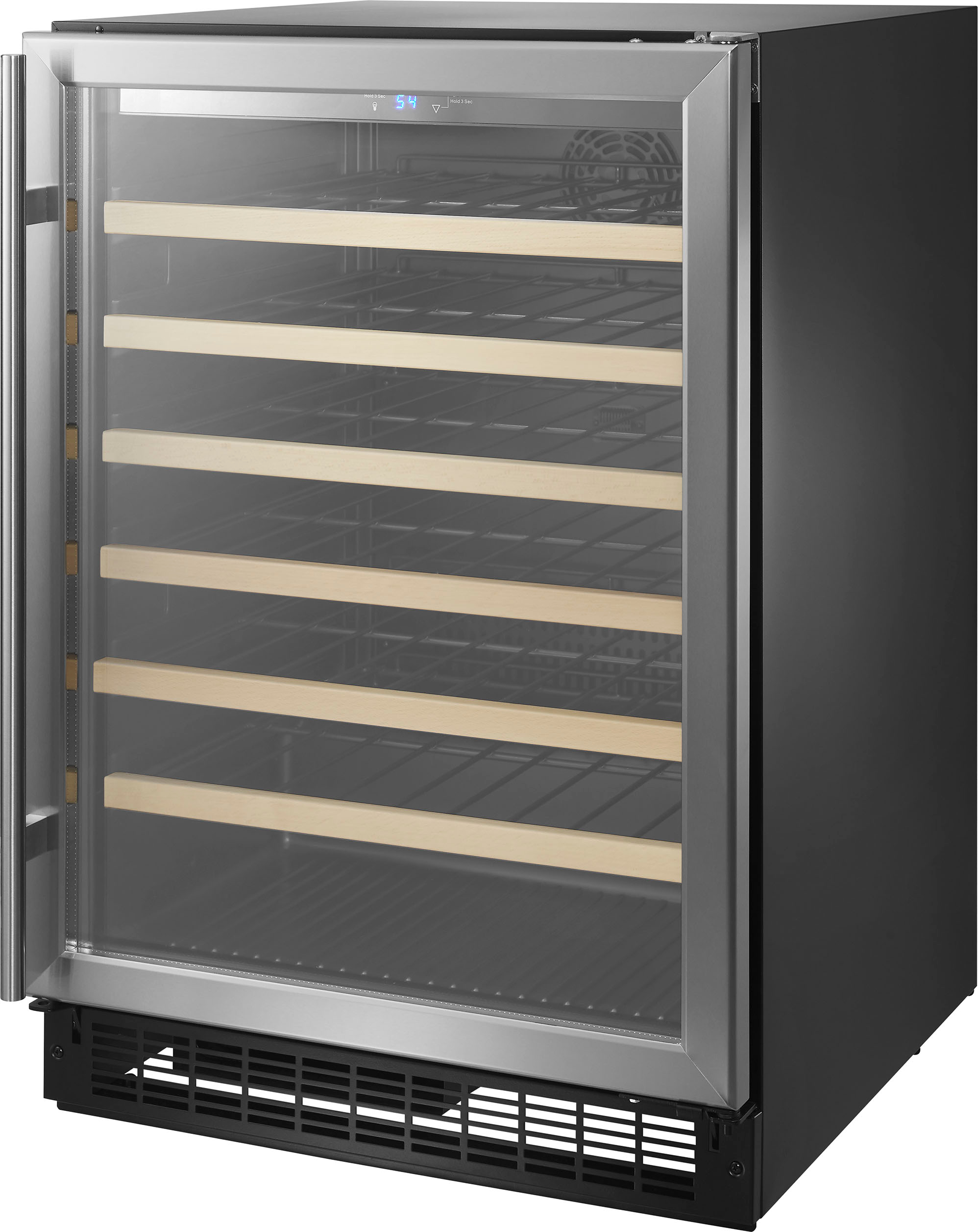 Left View: NewAir - 27-Bottle Wine Cooler - Stainless Steel
