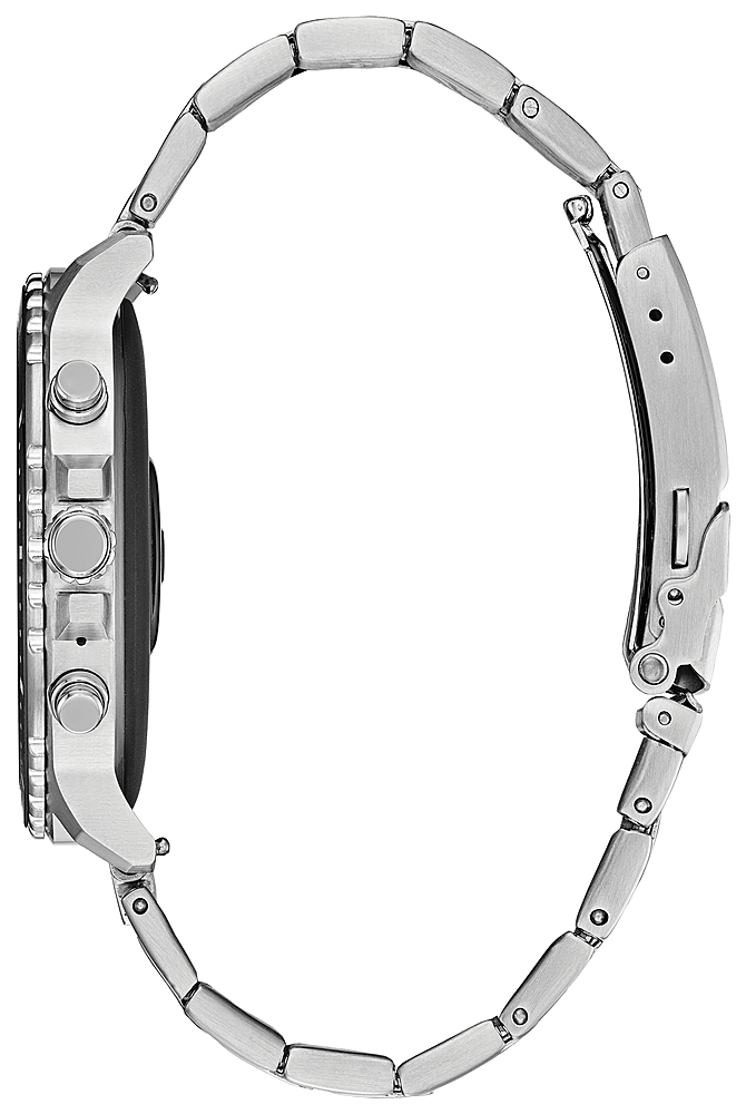 Left View: Citizen - CZ Smartwatch 46mm Stainless Steel Case - Silver